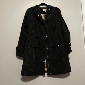 Black Long-Line Rain Jacket | Micheal Kors